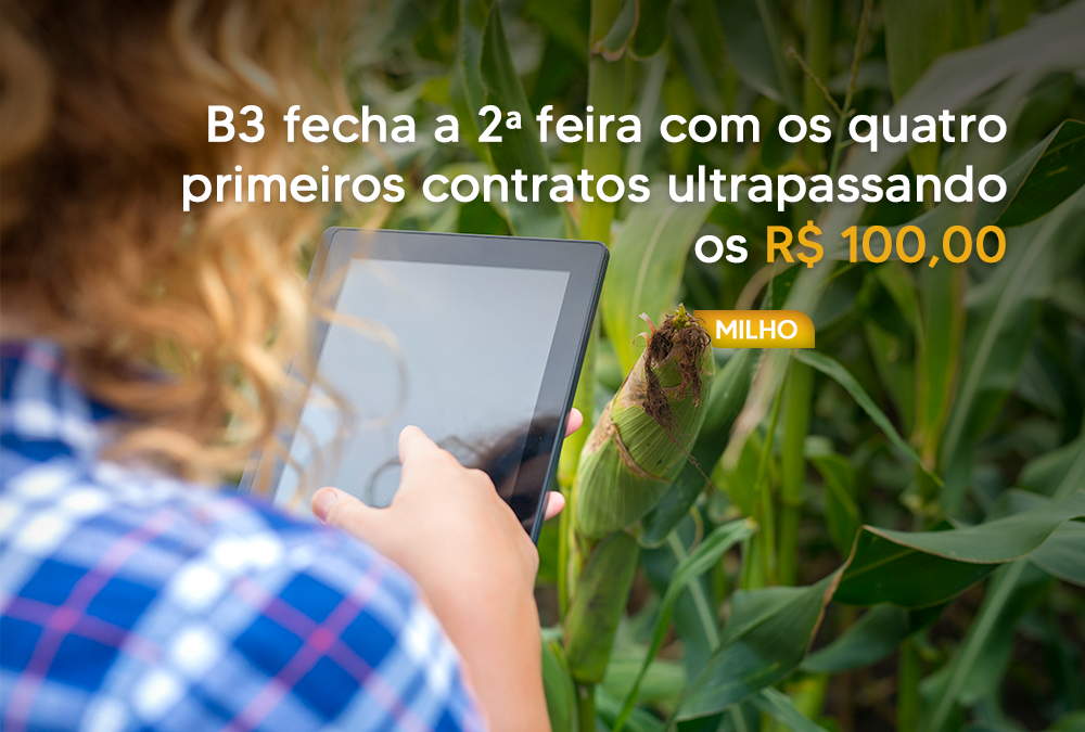 B3 fecha a 2ªfeira com os quatro primeiros contratos ultrapassando os R$ 100,00