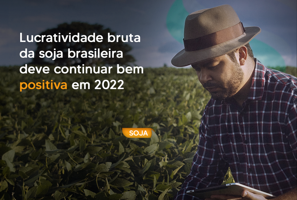 Lucratividade bruta da soja brasileira deve continuar bem positiva em 2022